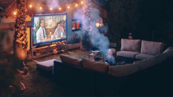 Plan a fun family movie night in your backyard. 